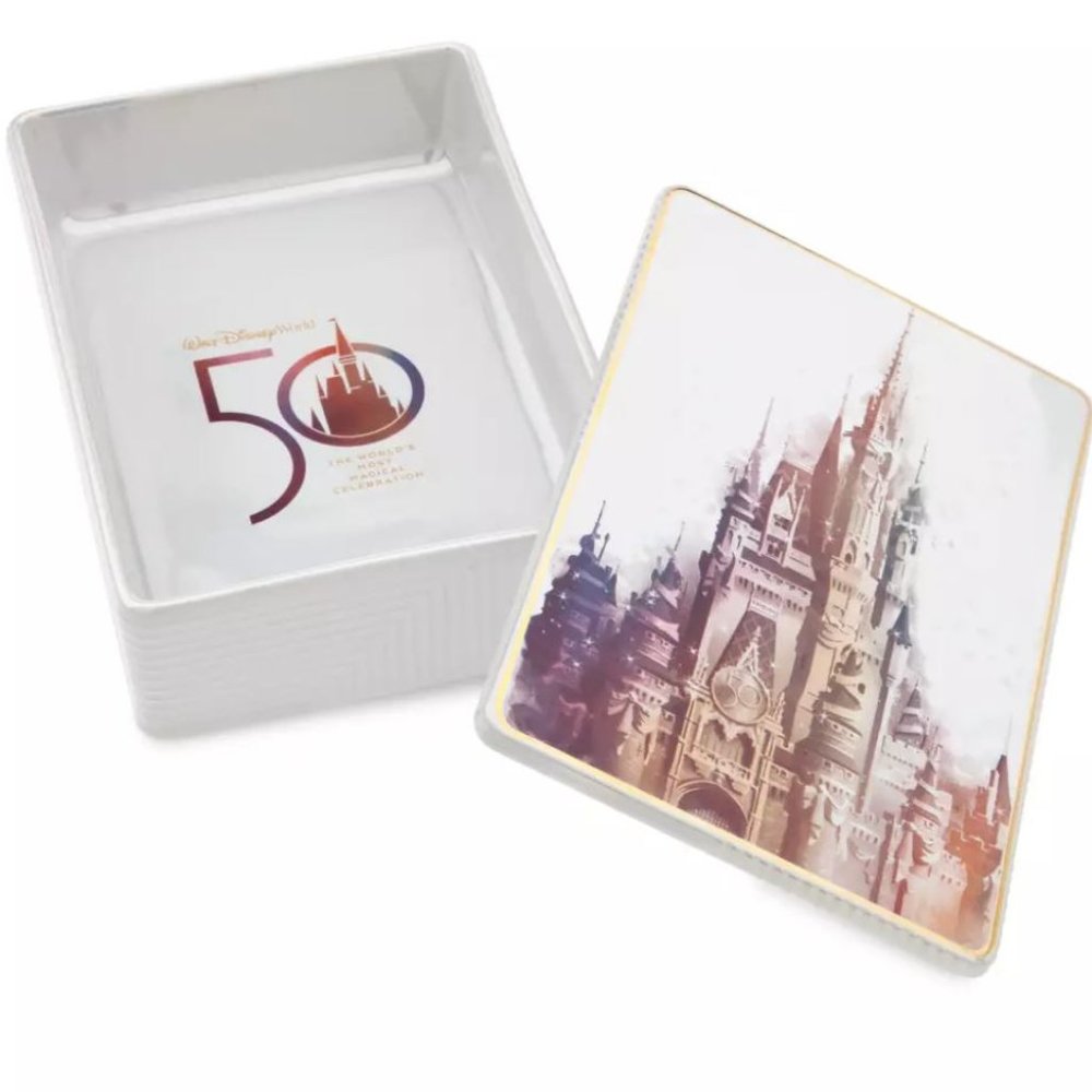 NWT Walt Disney World 50th Anniversary Ceramic Trinket Box